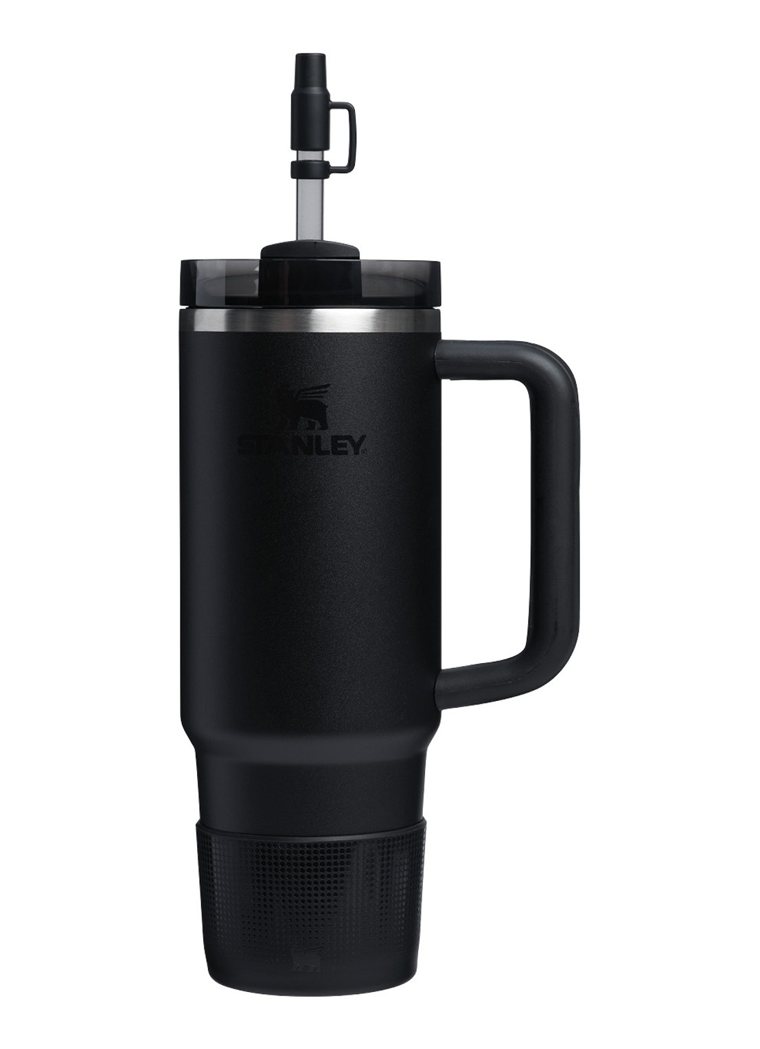 Stanley The Quencher® bekerhoes en rietjes dop 3-delig - voorkant 2 zwart
