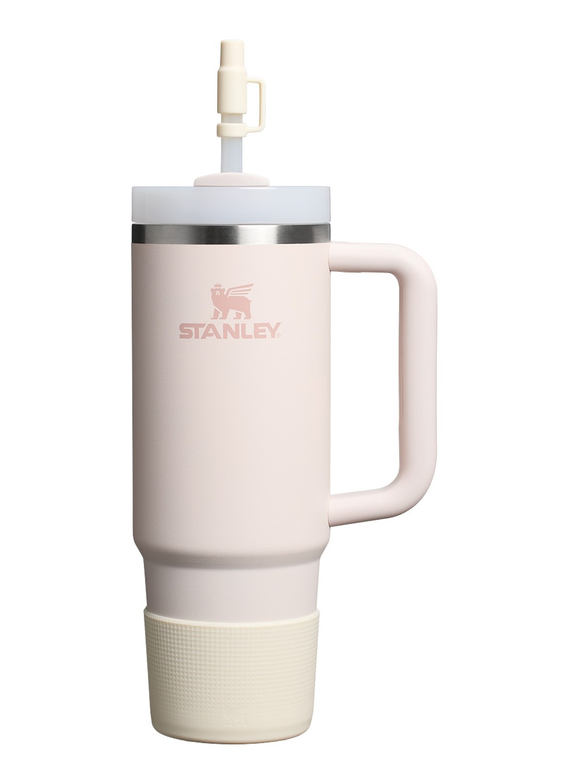 Stanley The Quencher® bekerhoes en rietjes dop 3-delig - voorkant 2 gebroken wit