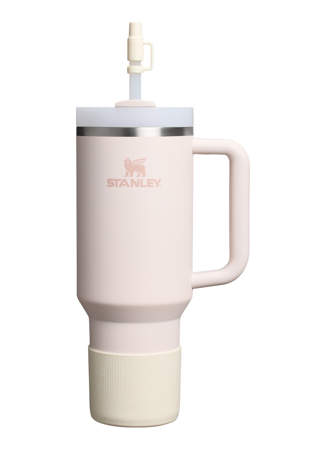 Stanley The Quencher® bekerhoes en rietjes dop 3-delig - voorkant gebroken wit