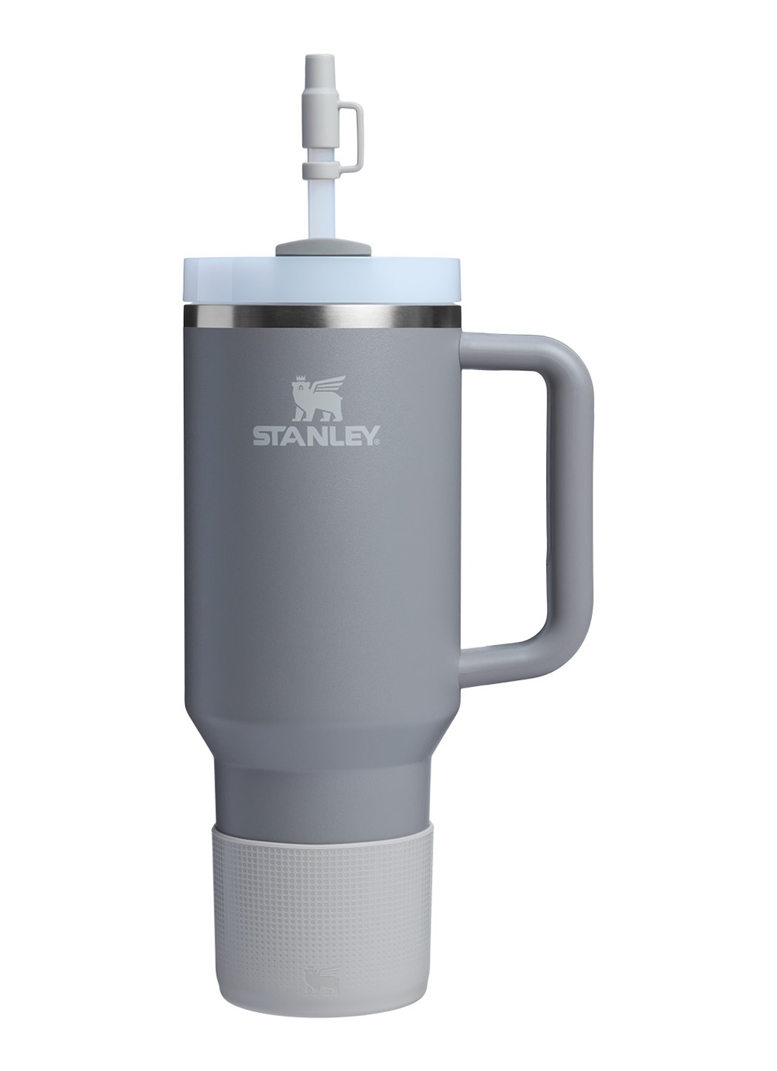 Stanley The Quencher® bekerhoes en rietjes dop 3-delig - voorkant 2 grijs