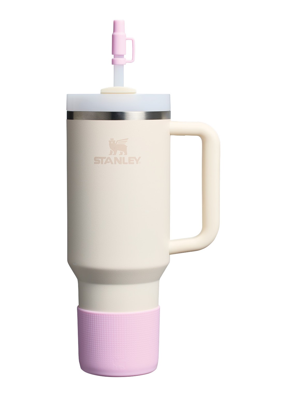 Stanley The Quencher® bekerhoes en rietjes dop 3-delig - voorkant roze
