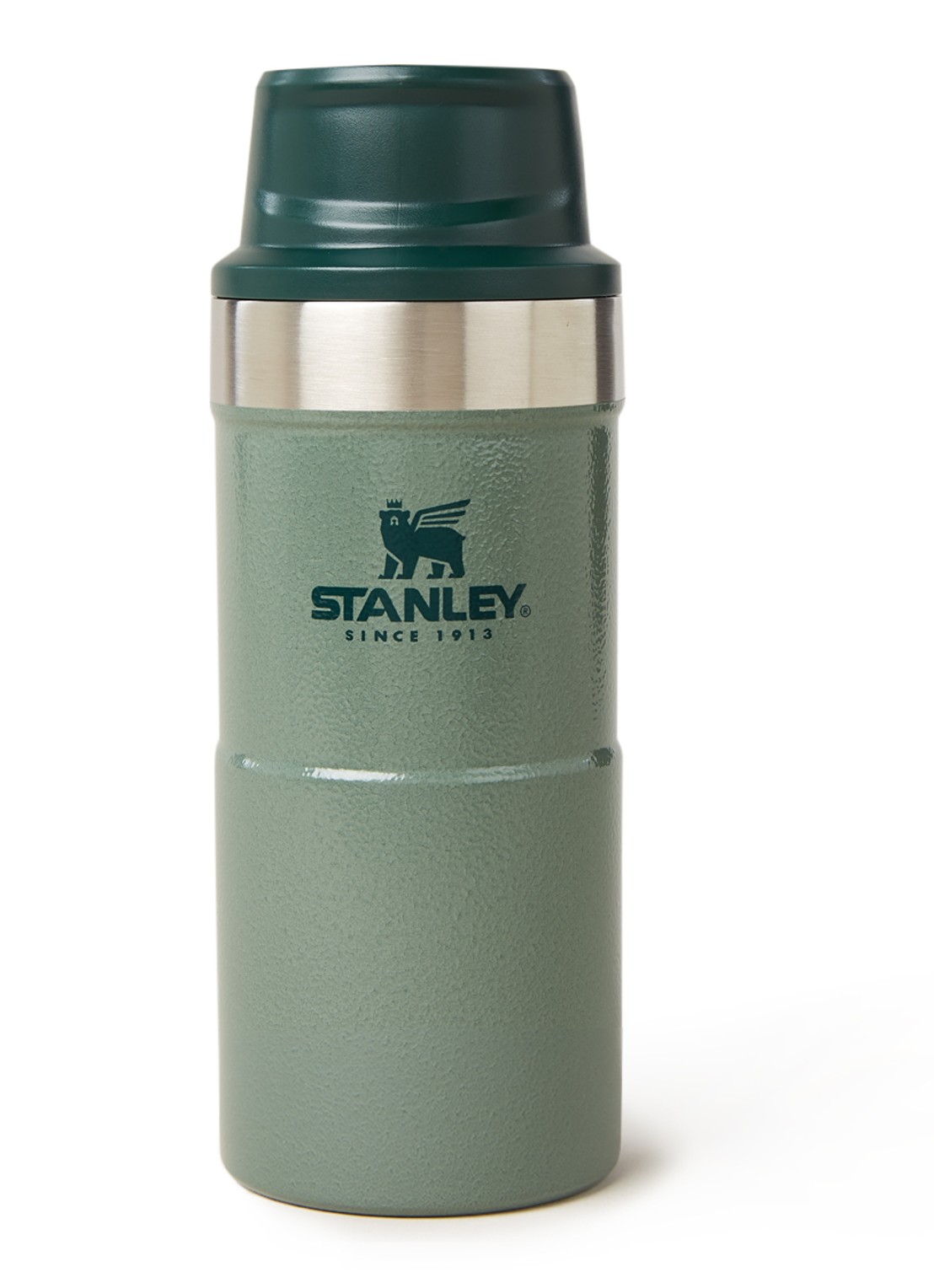 Stanley The Trigger-Action Travel Mug thermosbeker 350 ml - voorkant legergroen