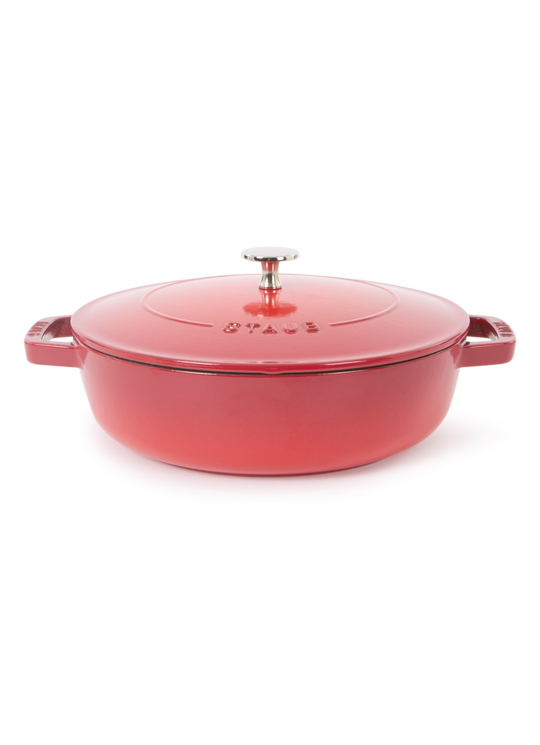 Staub Chistera sauteerpan 24 cm - voorkant kersenrood