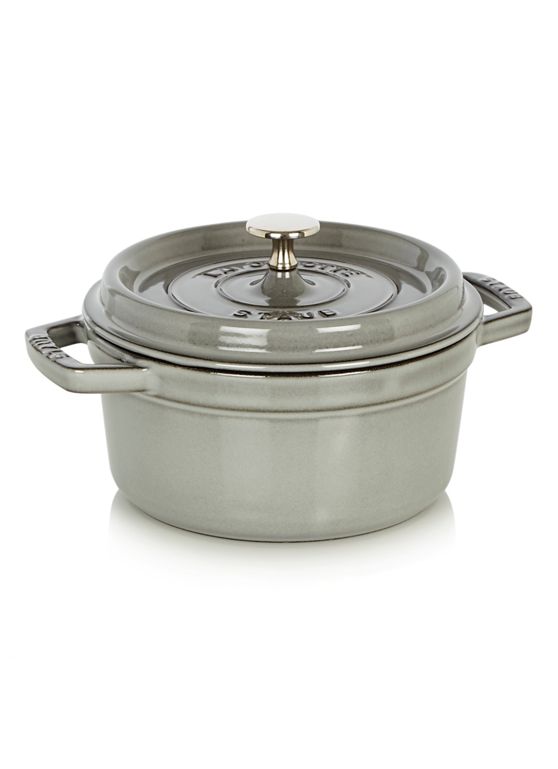 Staub Cocotte Ø20 cm - voorkant grijs