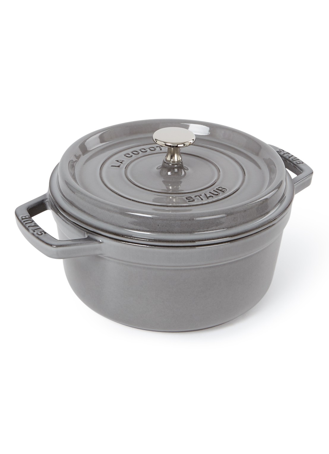 Staub Cocotte braad-/stoofpan Ø22 cm  - voorkant grijs