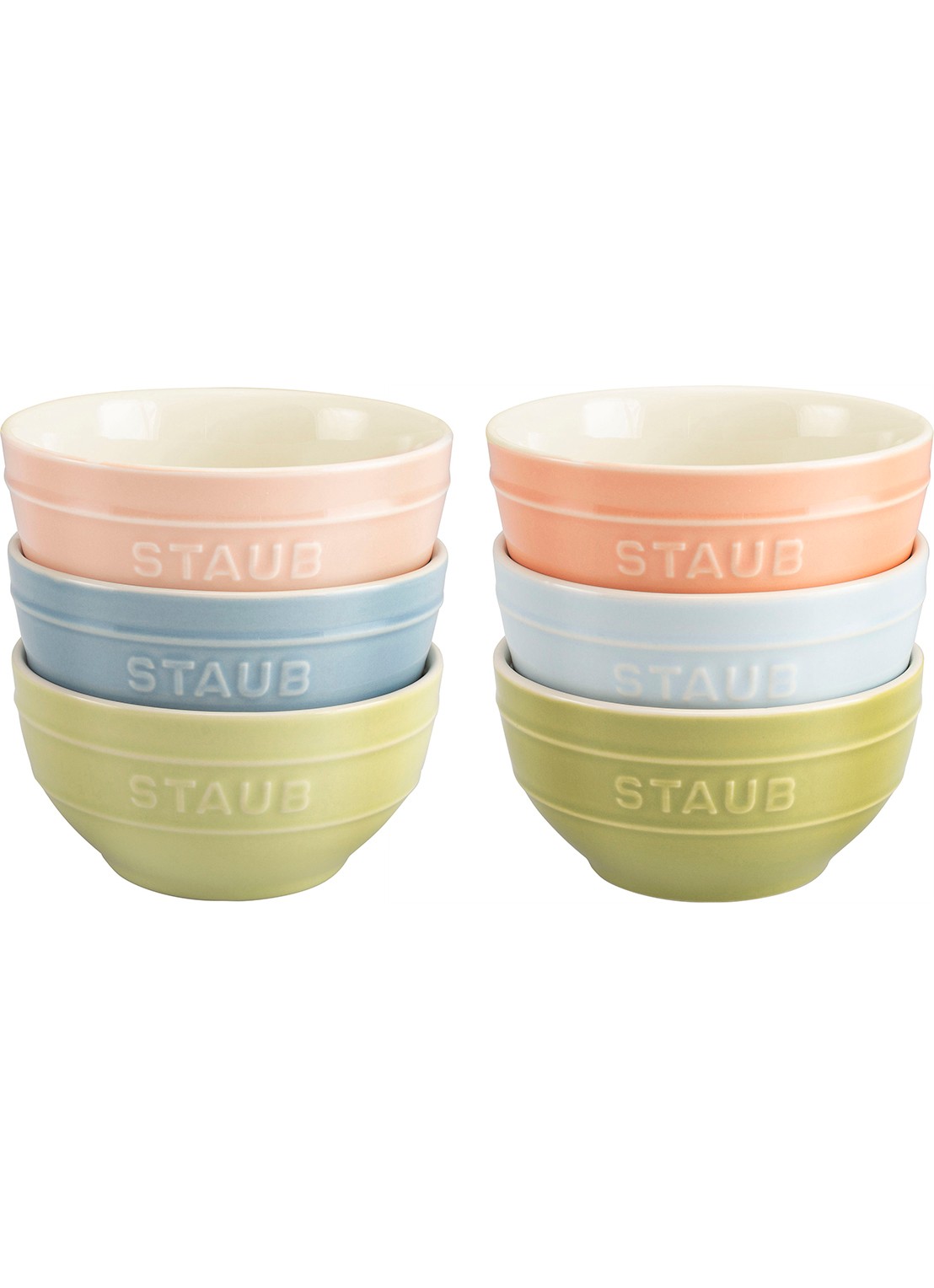 Staub Kom 12 cm set van 6 - voorkant lichtroze