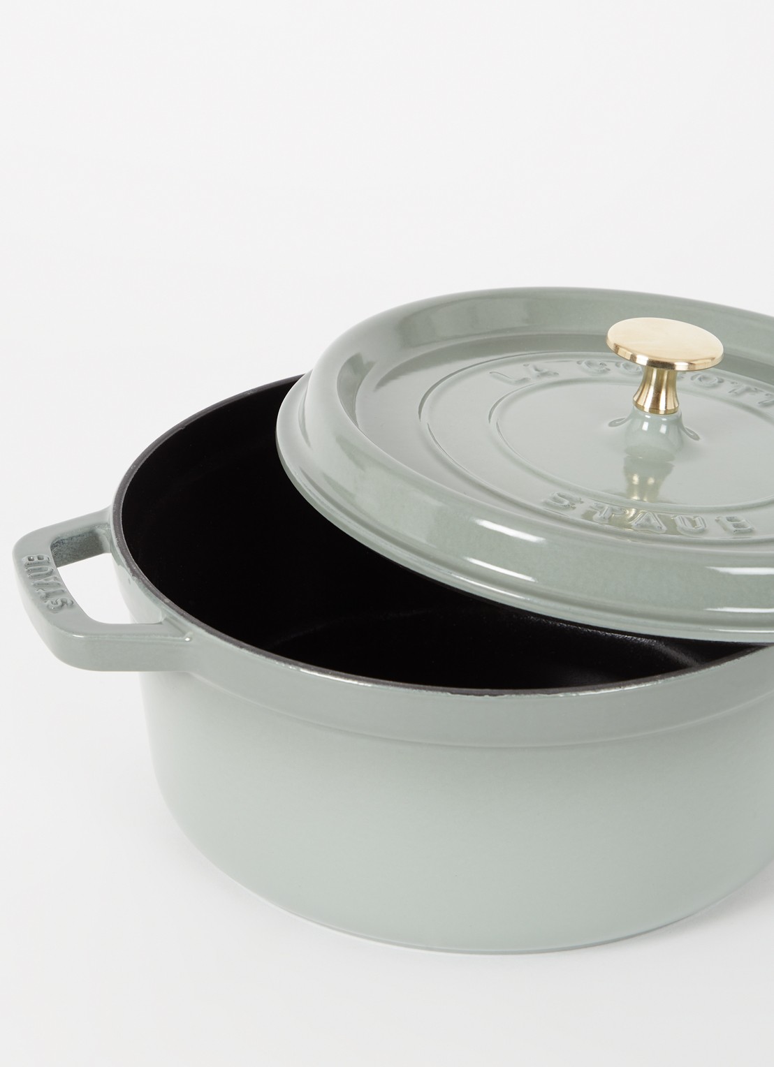 Staub Staub Cocotte braadpan Ø24 cm - voorkant 2 olijfgroen