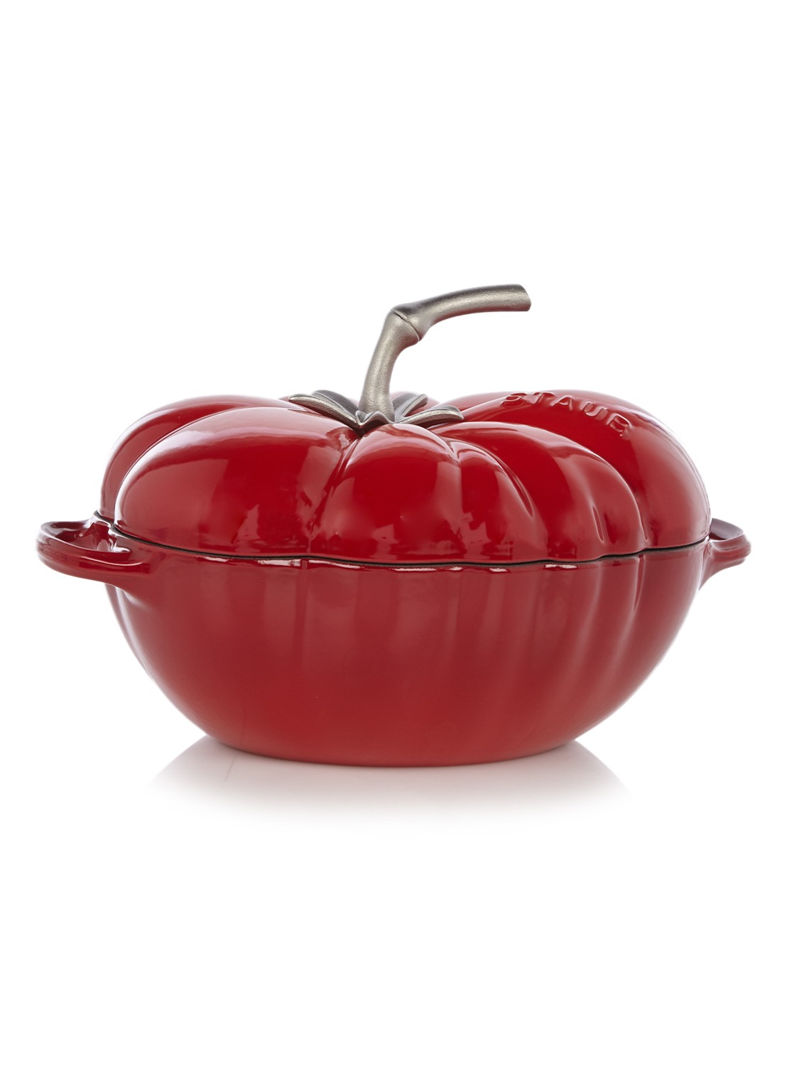 Staub Tomaat cocotte 25 cm - voorkant steenrood