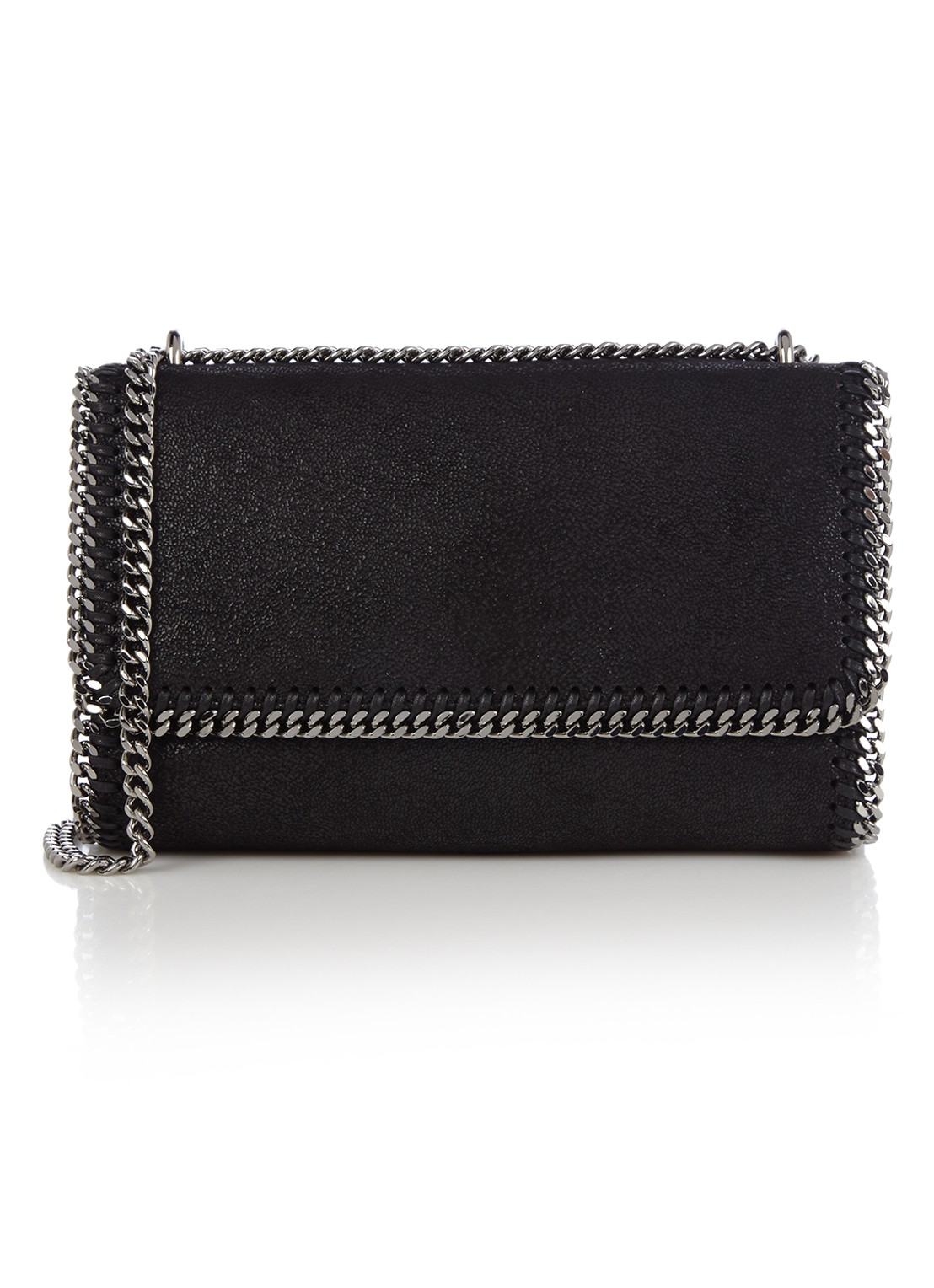 Stella McCartney Falabella Fold Over crossbodytas van ecoleer - voorkant 3 zwart