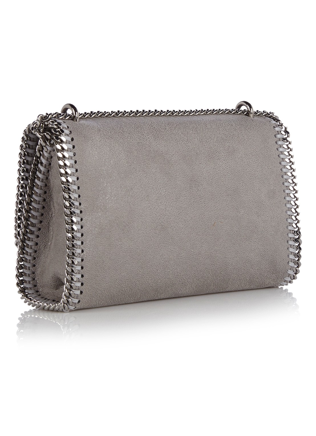 Stella McCartney Falabella Fold Over crossbodytas van ecoleer - detail 3 lichtgrijs