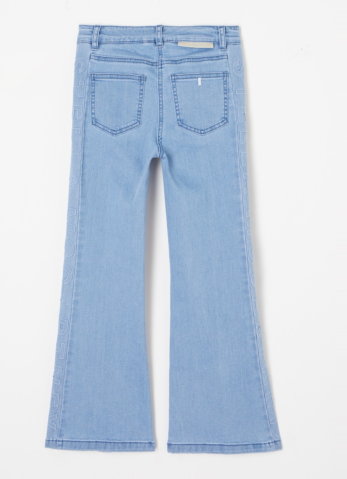 Stella McCartney High waist flared jeans met stretch en logo - voorkant 3 indigo