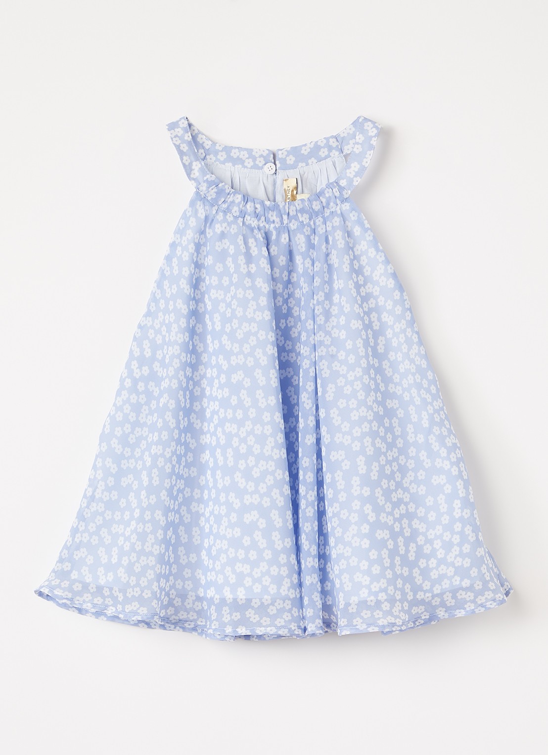 Stella McCartney Jurk met bloemenprint - voorkant staalblauw
