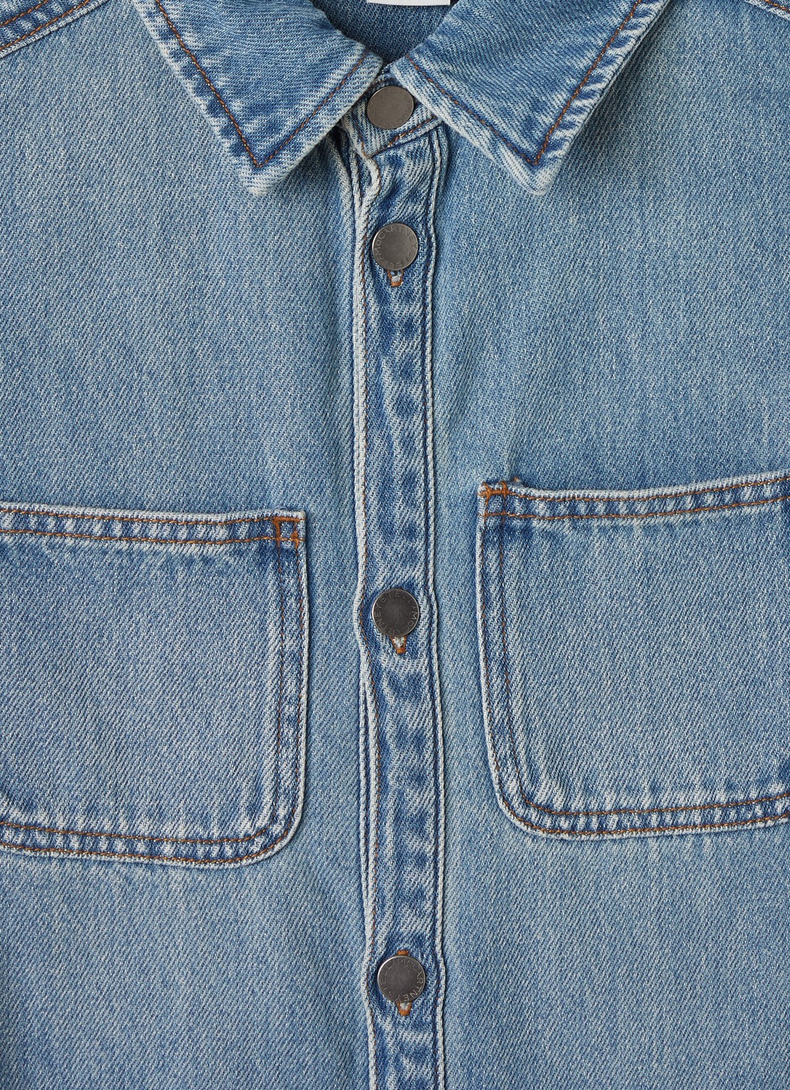 Stella McCartney Jurk van denim - detail blauw