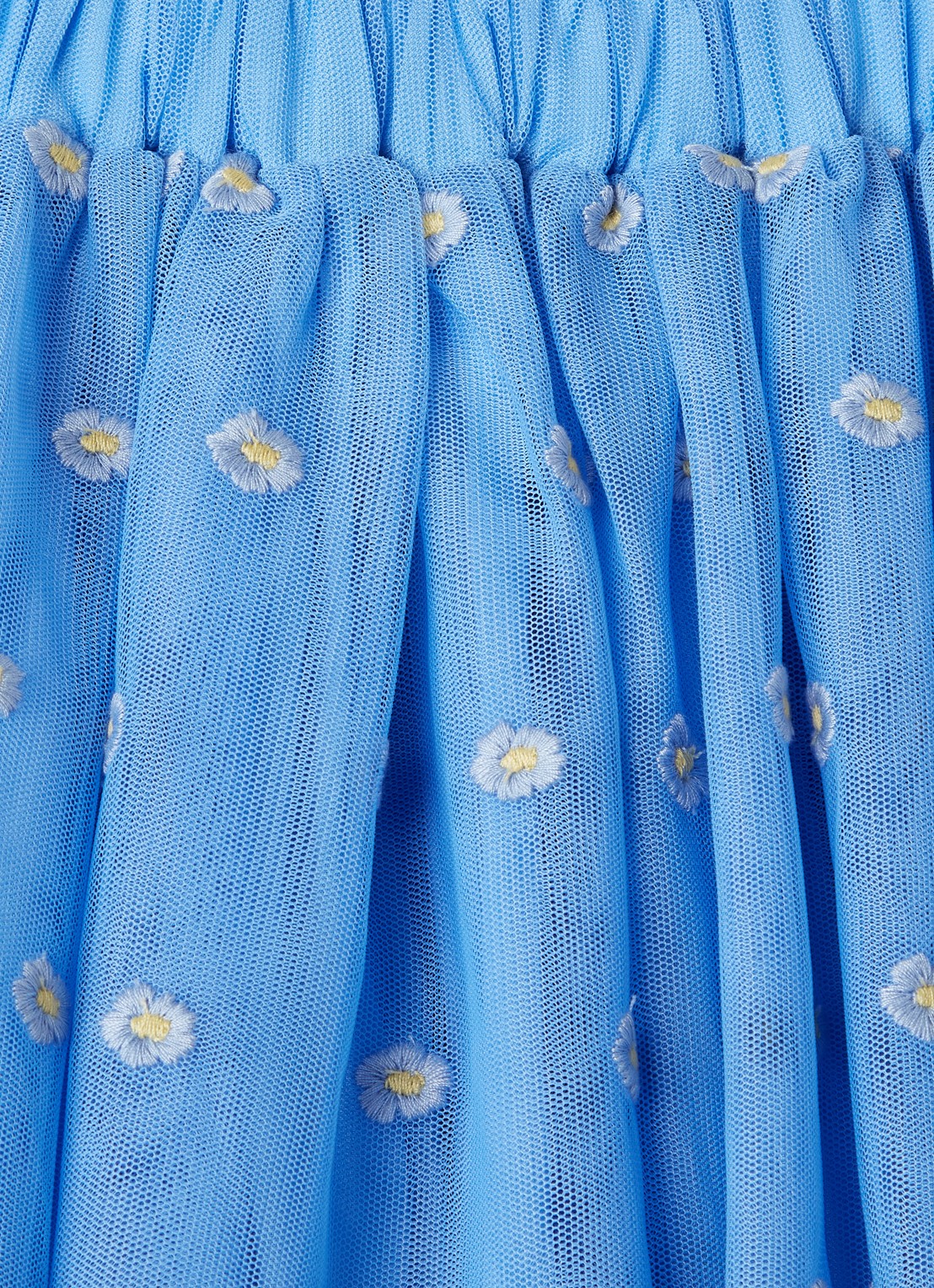Stella McCartney Rok van tulle met bloemborduring - detail 3 donkerblauw
