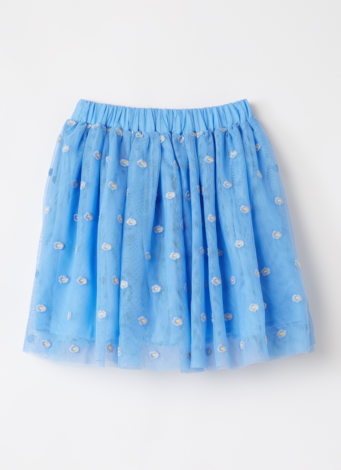 Stella McCartney Rok van tulle met bloemborduring - voorkant donkerblauw