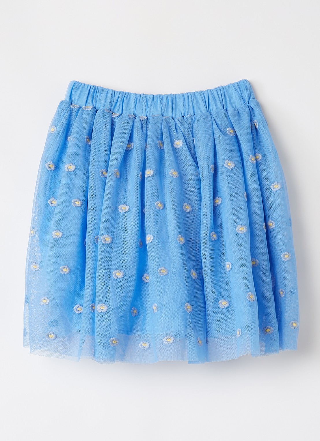 Stella McCartney Rok van tulle met bloemborduring - voorkant 2 donkerblauw
