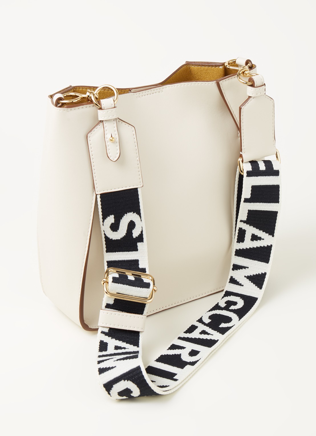 Stella McCartney Stella Logo crossbodytas van ecoleer - achterkant 2 gebroken wit