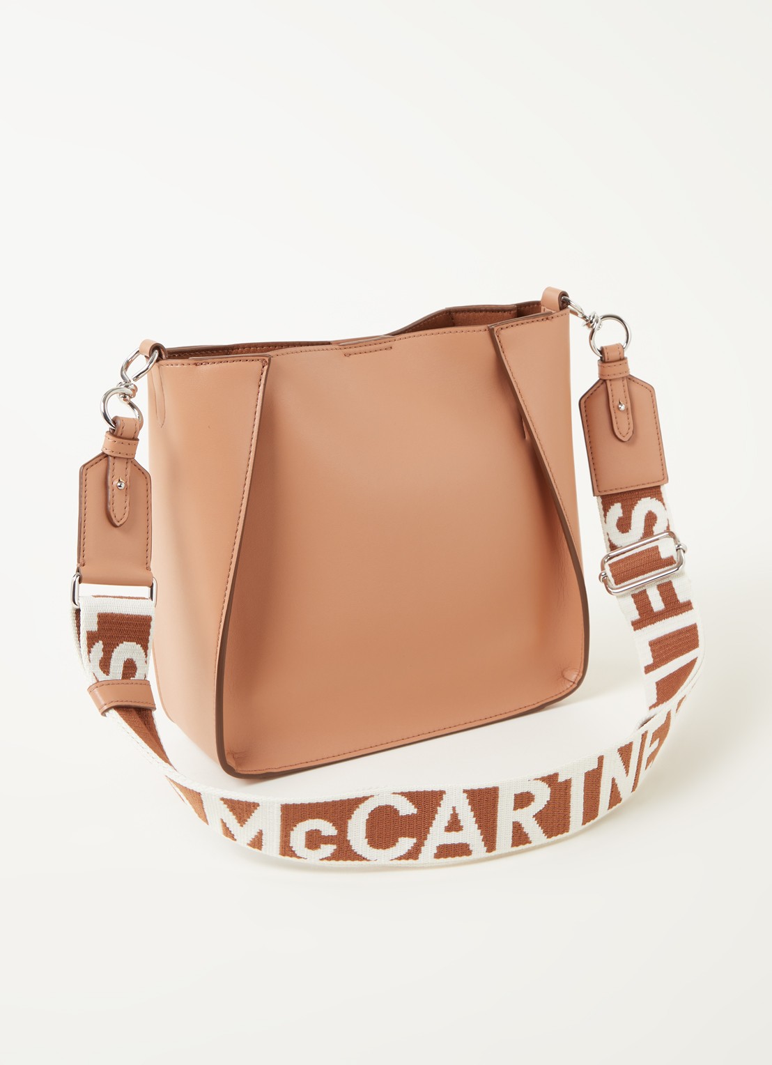 Stella McCartney Stella Logo crossbodytas van ecoleer - achterkant roestbruin