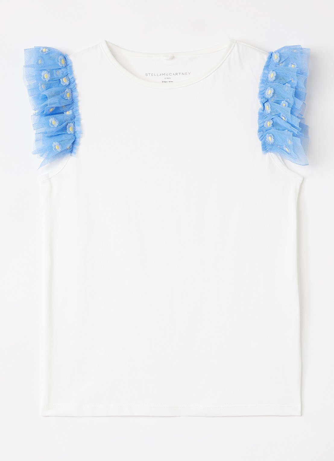 Stella McCartney T-shirt met tule - voorkant gebroken wit