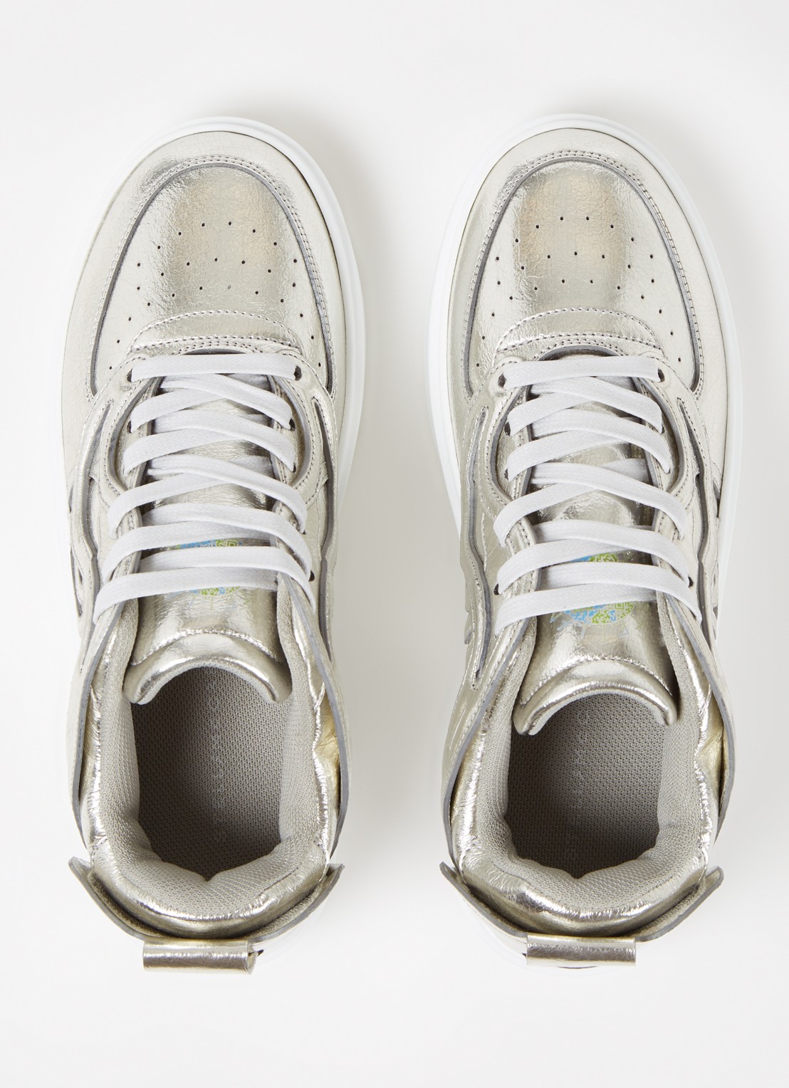 Stella McCartney Wrinkly sneaker met metallic finish - detail 6 zilver