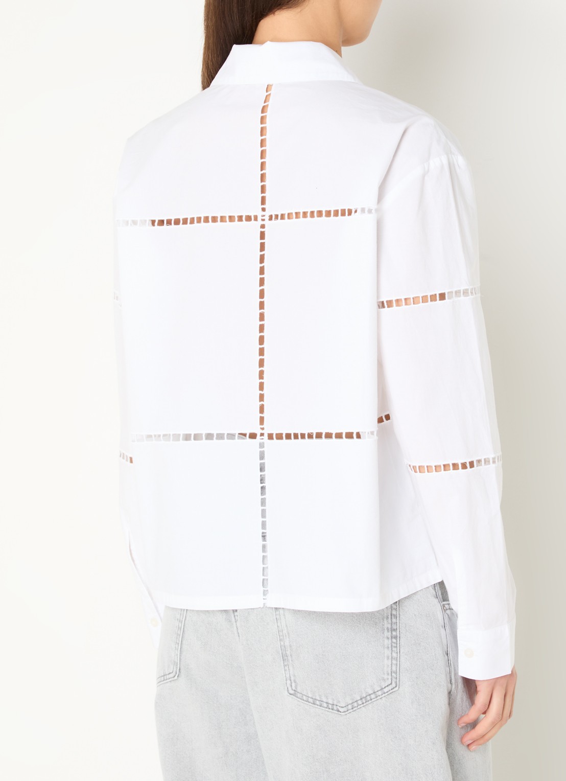 Stella Nova Blouse met opengewerkt dessin - achterkant 4 wit