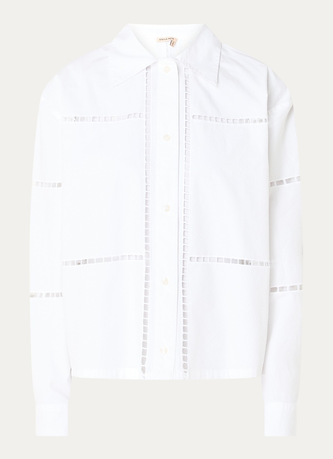 Stella Nova Blouse met opengewerkt dessin - voorkant wit