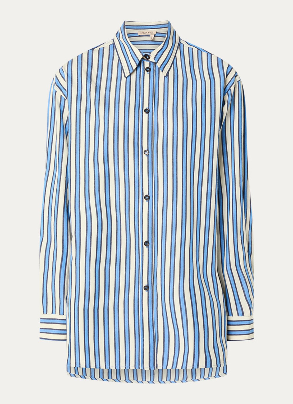 Stella Nova Blouse met streepprint - voorkant 2 blauw