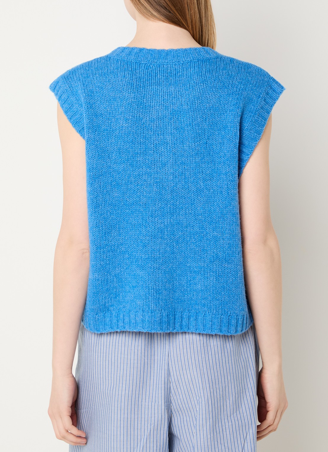 Stella Nova Grofgebreid gilet met logo - achterkant 3 blauw