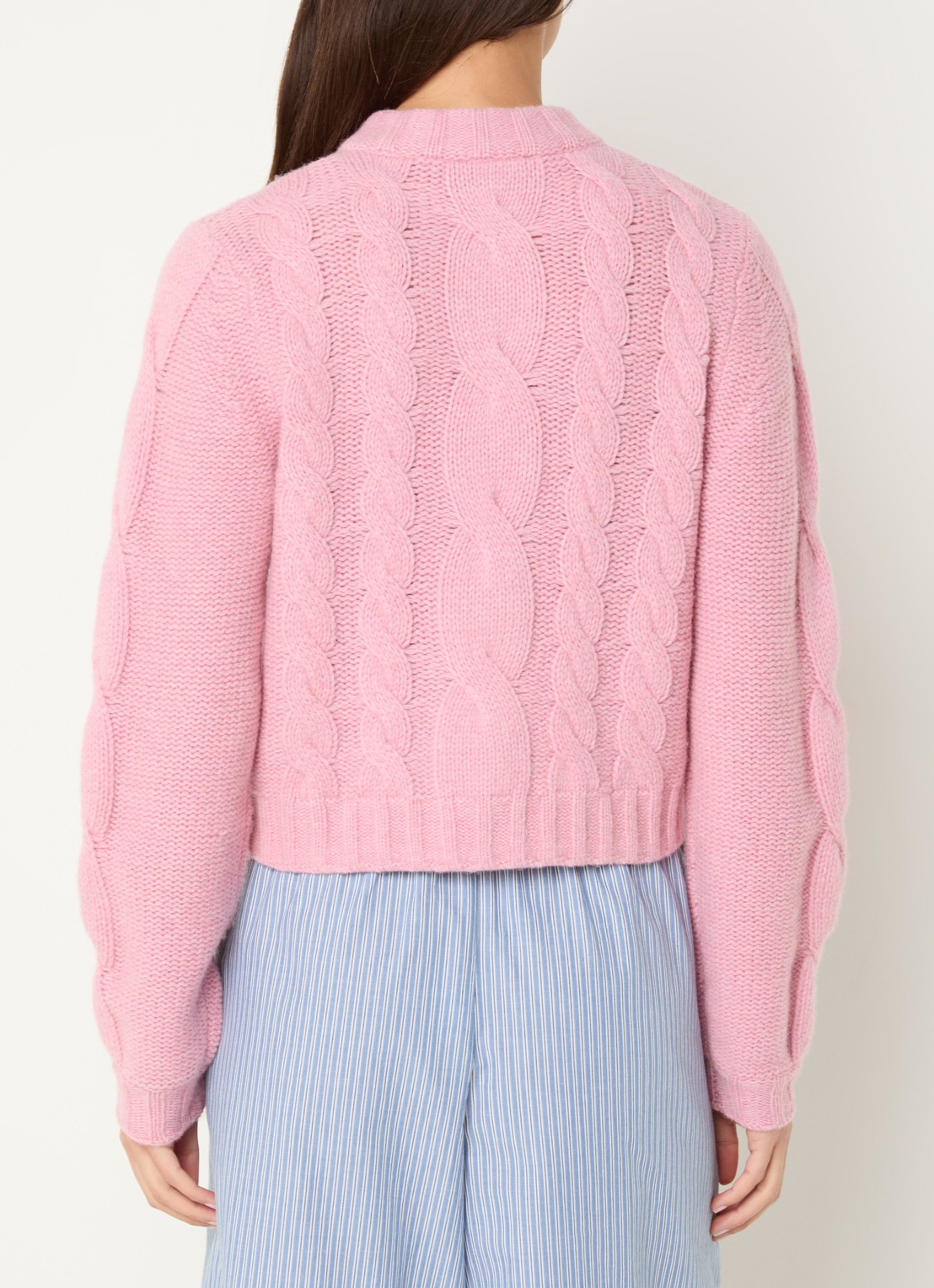 Stella Nova Grofgebreide vest in wolblend met logo - achterkant 4 roze