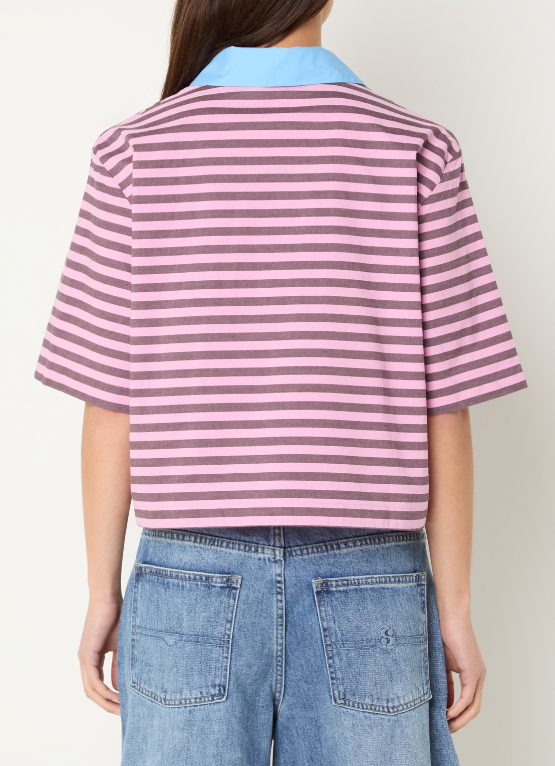 Stella Nova Polo met streepprint - achterkant 4 paars