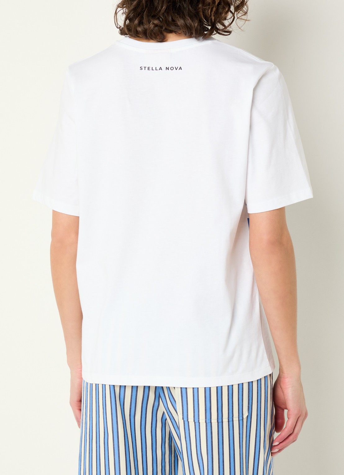 Stella Nova T-shirt met streepprint - achterkant 3 wit