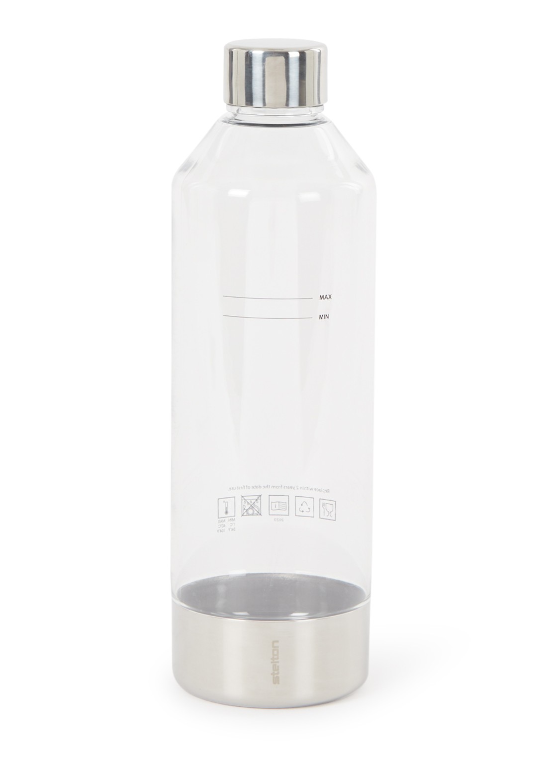 Stelton Brus waterfles 1,1 liter - voorkant transparant