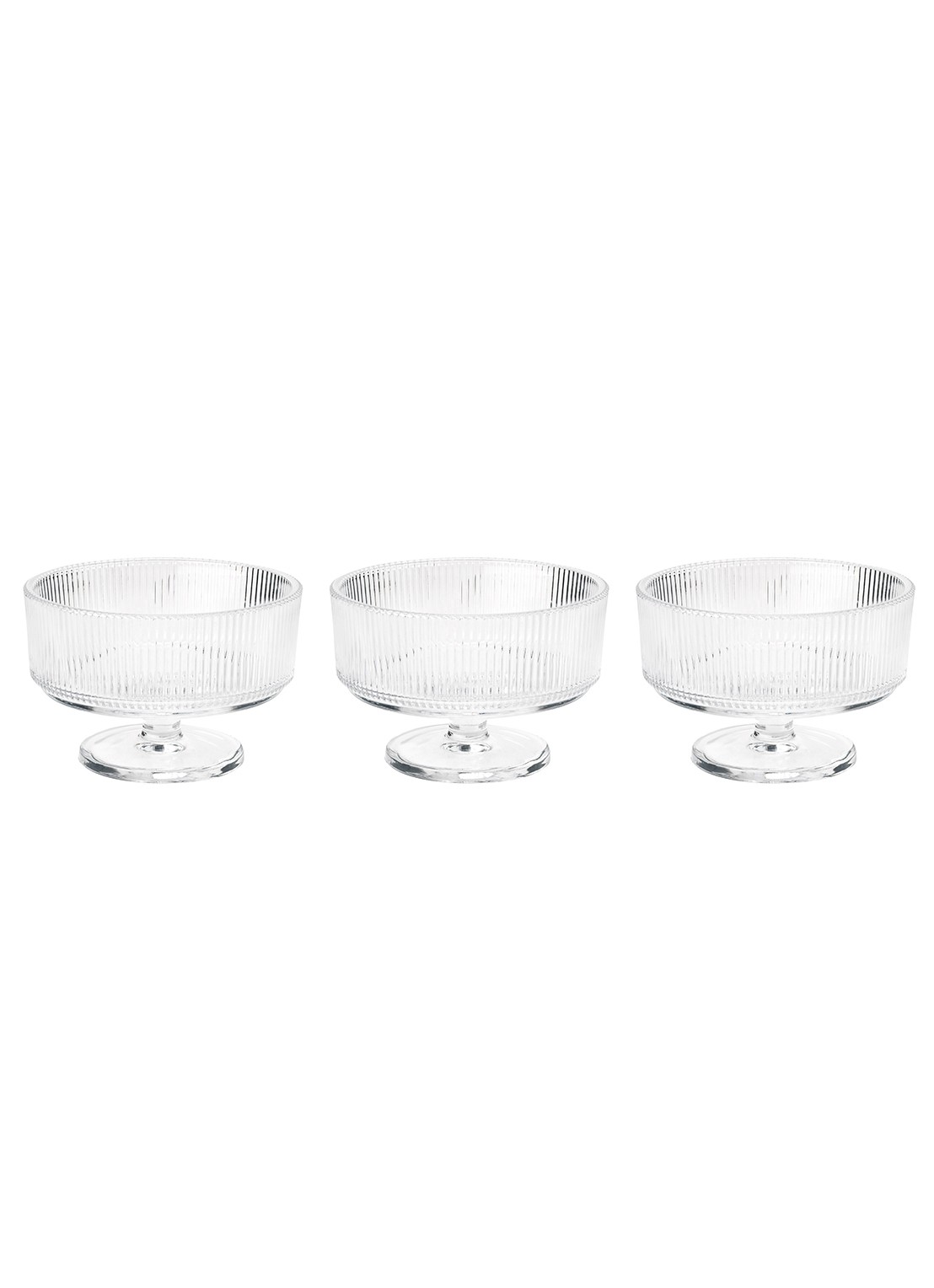 Stelton Pilastro dessertschaal 11 cm set van 3 - voorkant 2 transparant