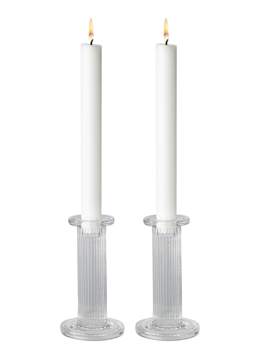 Stelton Pilastro kandelaar 13 cm set van 2 - voorkant transparant