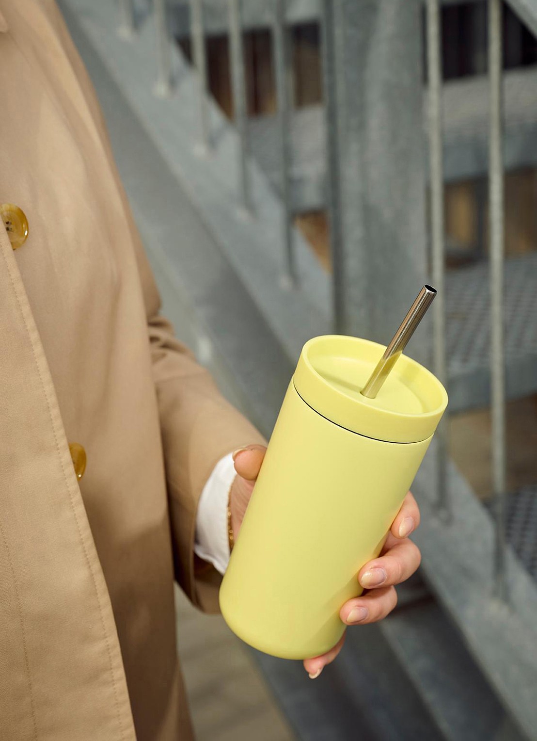 Stelton To Go Click thermosbeker 20 cl - voorkant 2 lichtgeel
