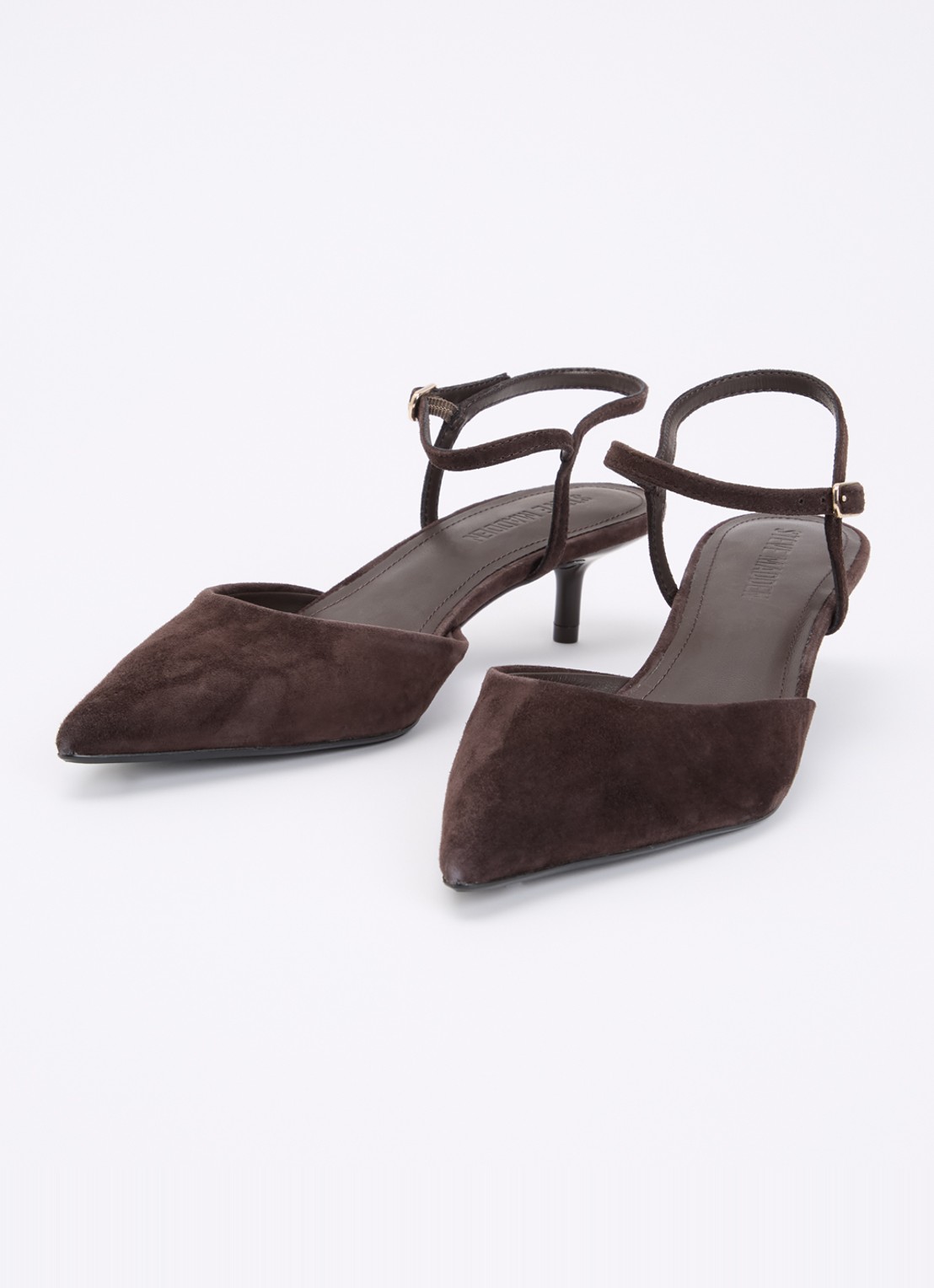 Steve Madden Adelaide slingback van suède  - detail bruin