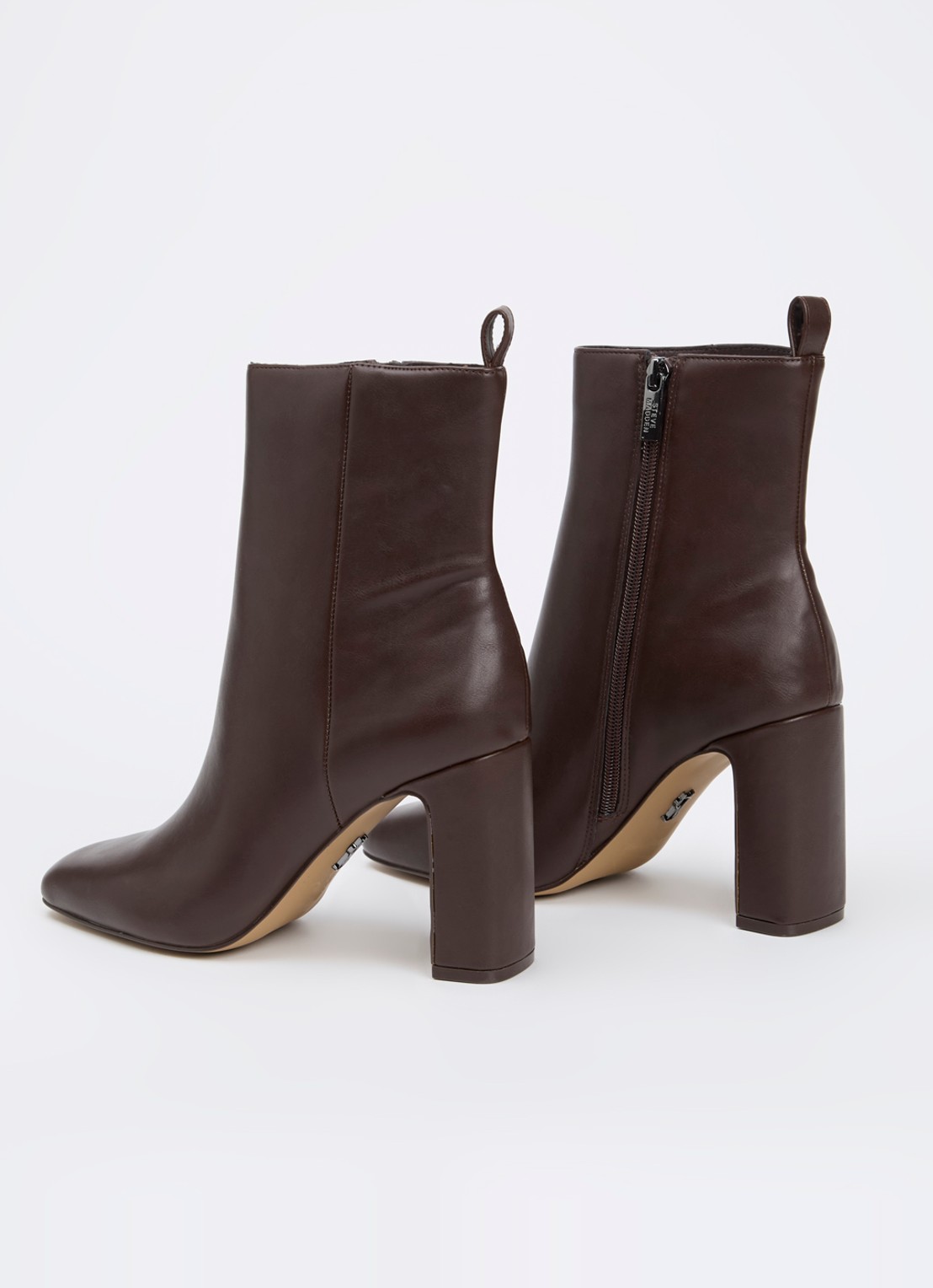 Steve Madden Adelisa enkellaarsje - achterkant donkerbruin