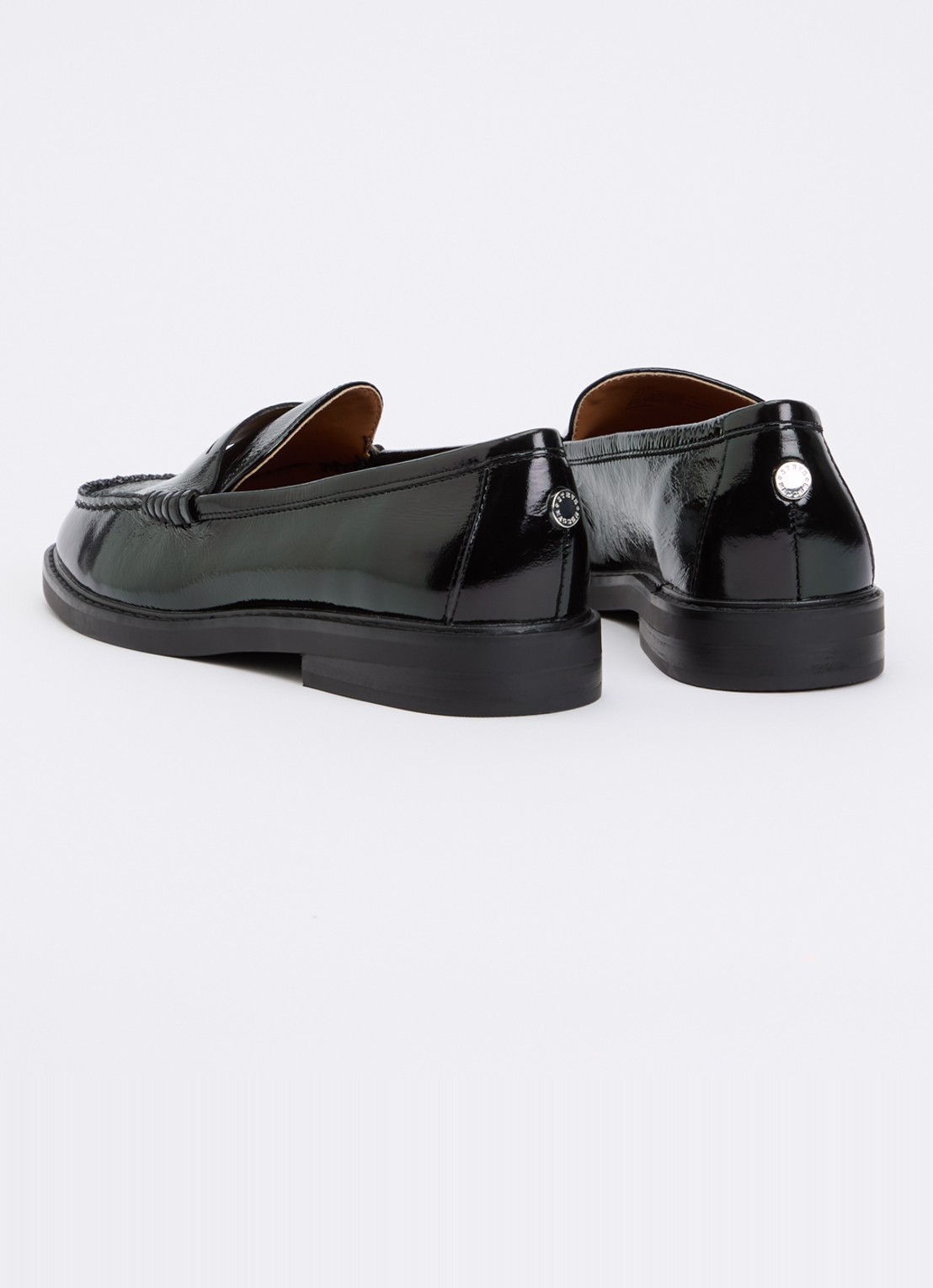 Steve Madden Adison loafer van suède met panterprint - achterkant zwart