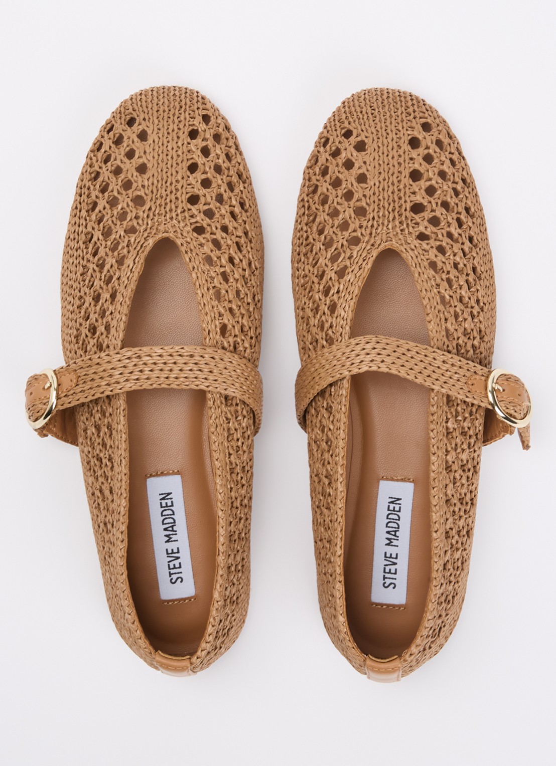 Steve Madden Alara ballerina met gebreid bovenwerk - detail 4 camel