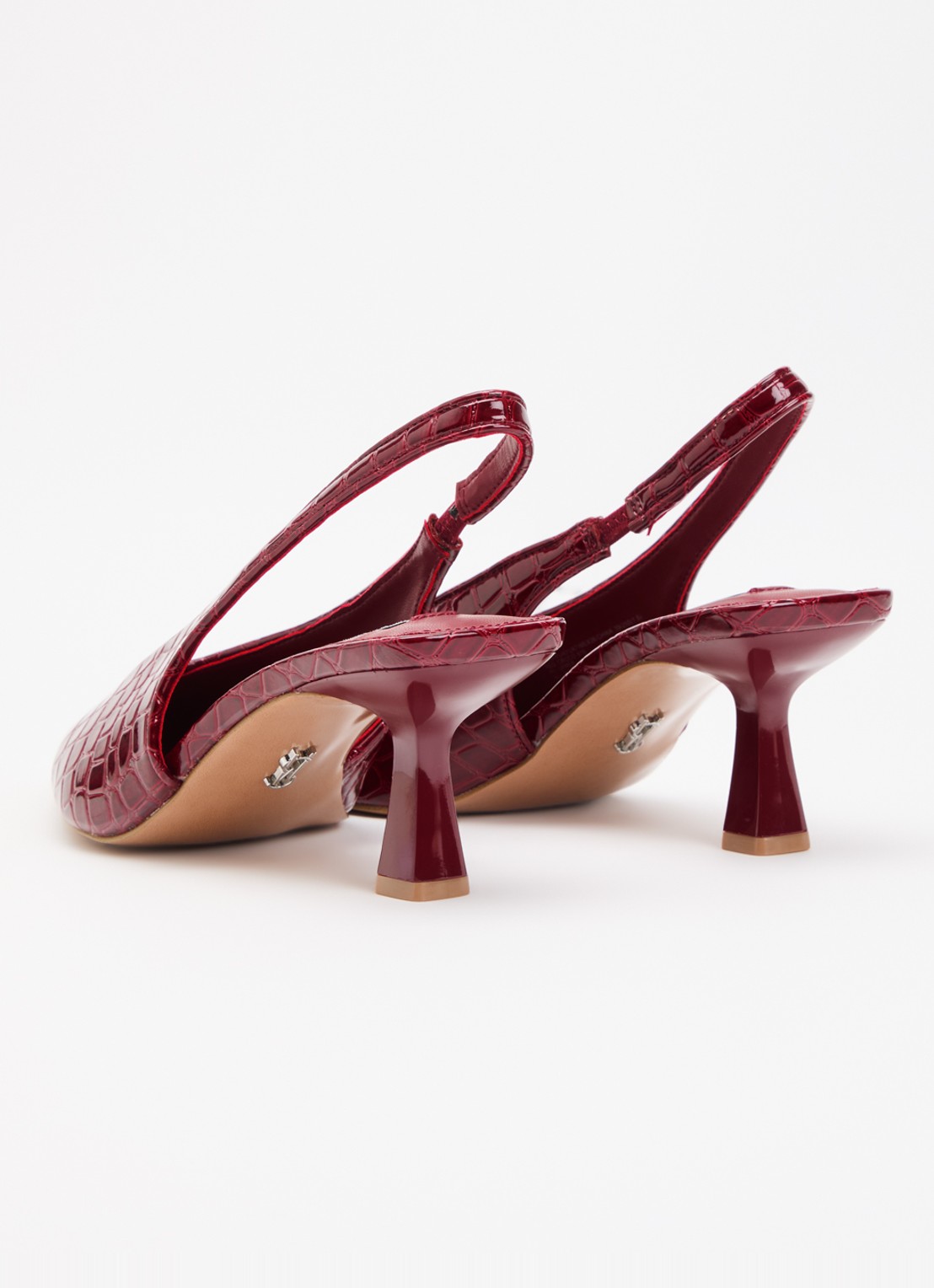 Steve Madden Alari slingback met crocostructuur  - achterkant 5 bordeauxrood