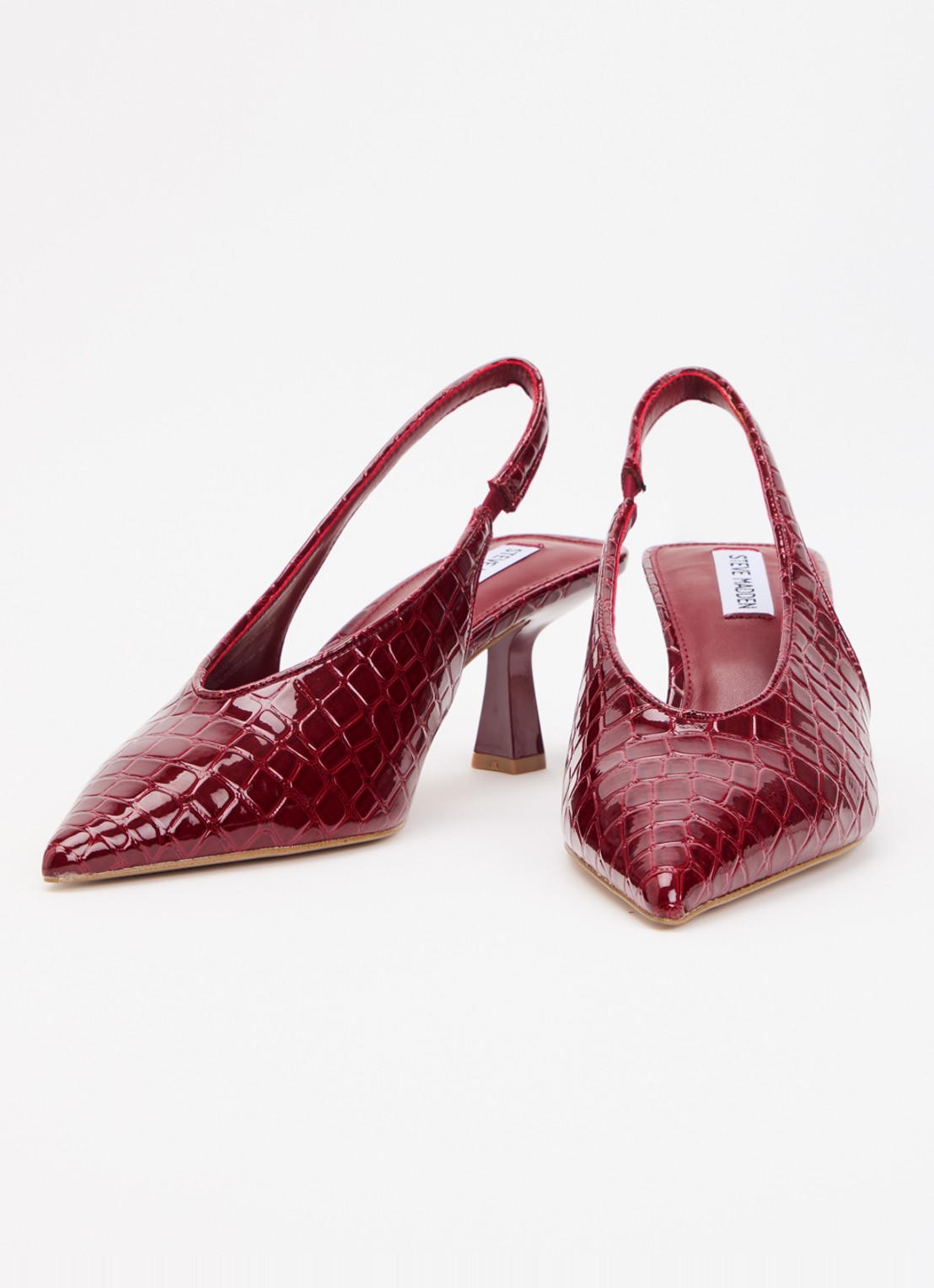 Steve Madden Alari slingback met crocostructuur  - detail 2 bordeauxrood