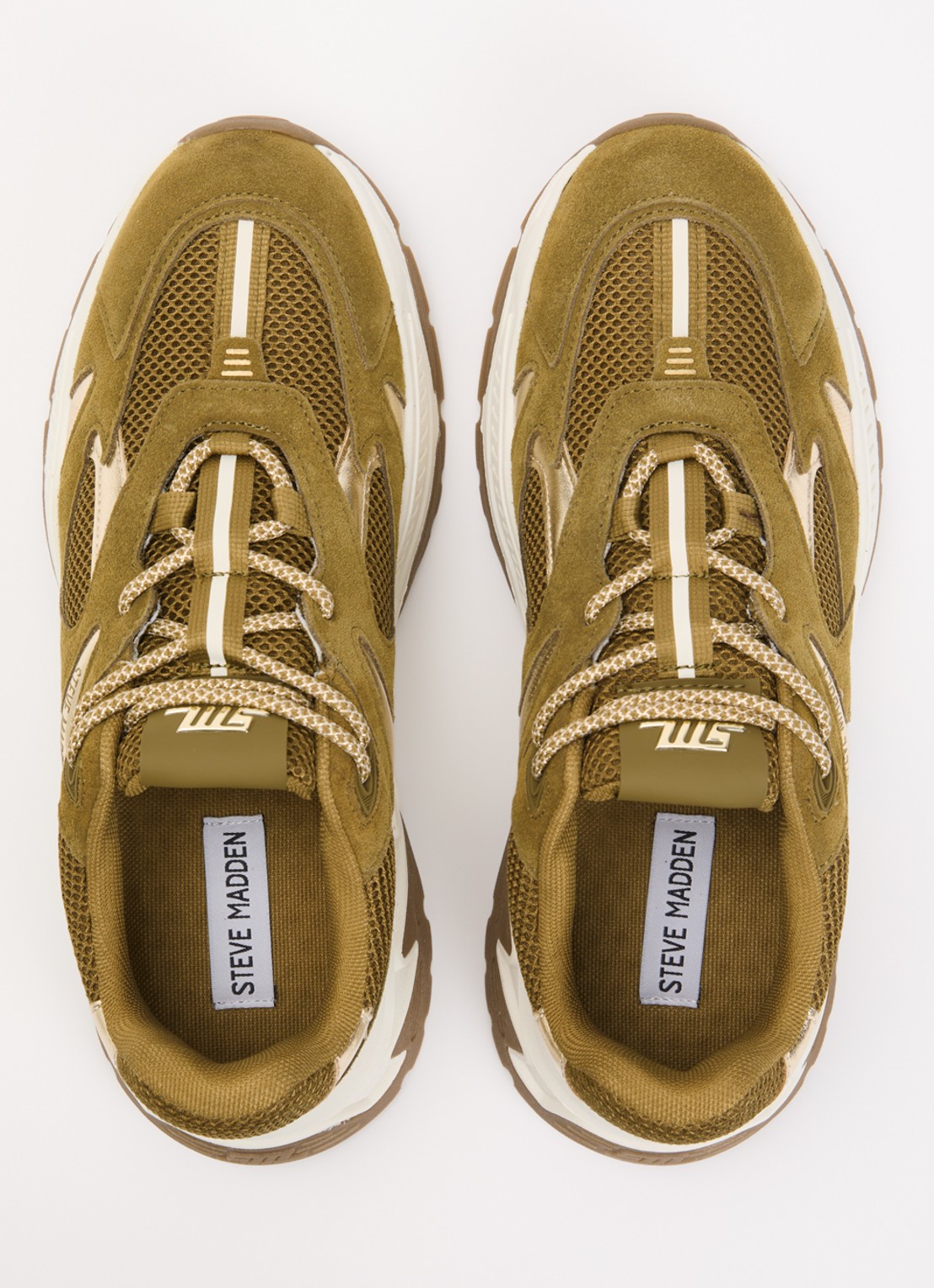 Steve Madden Ample sneaker met suède details - detail 3 khaki