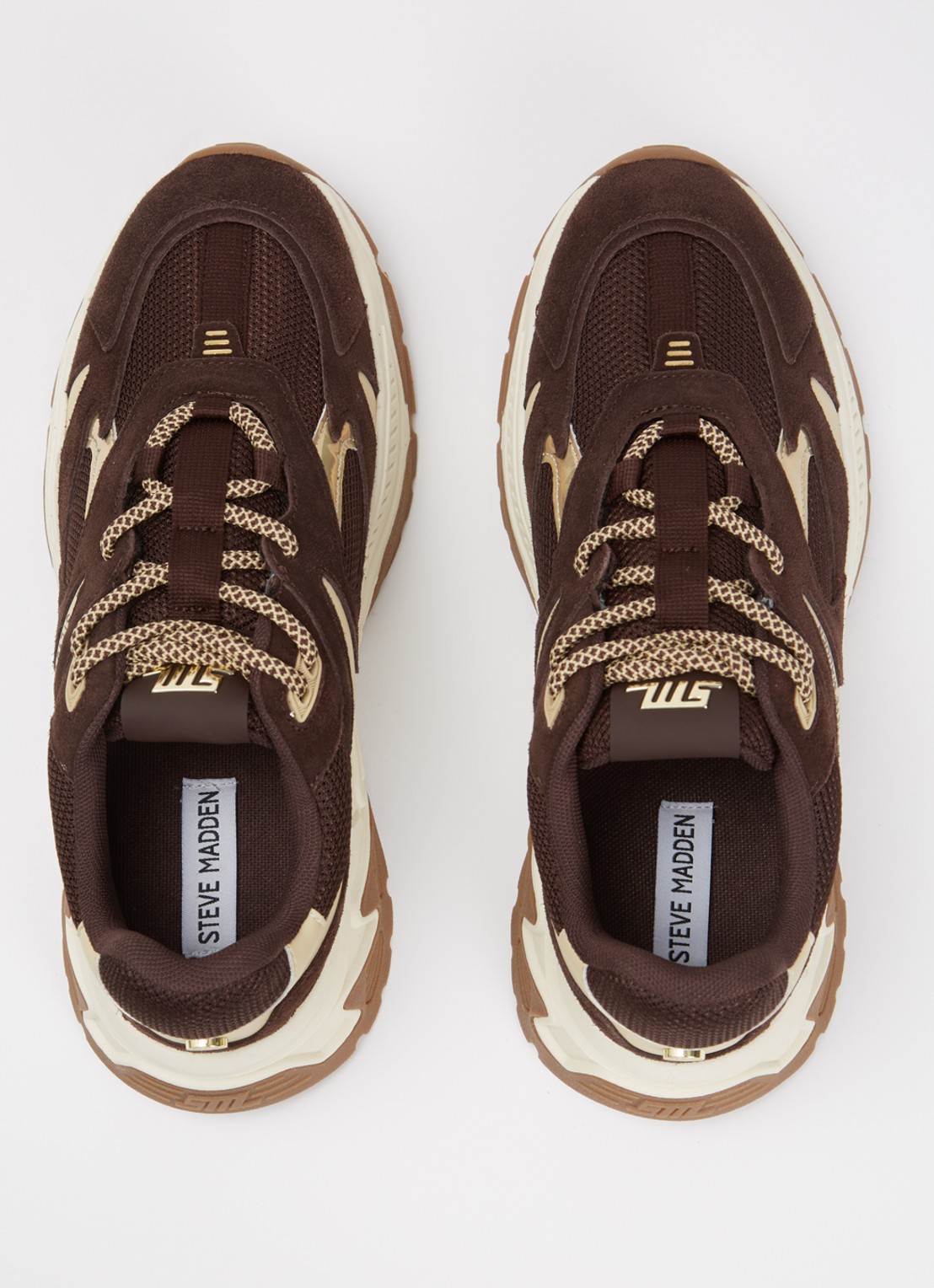 Steve Madden Ample sneaker met suède details - detail 4 donkerbruin