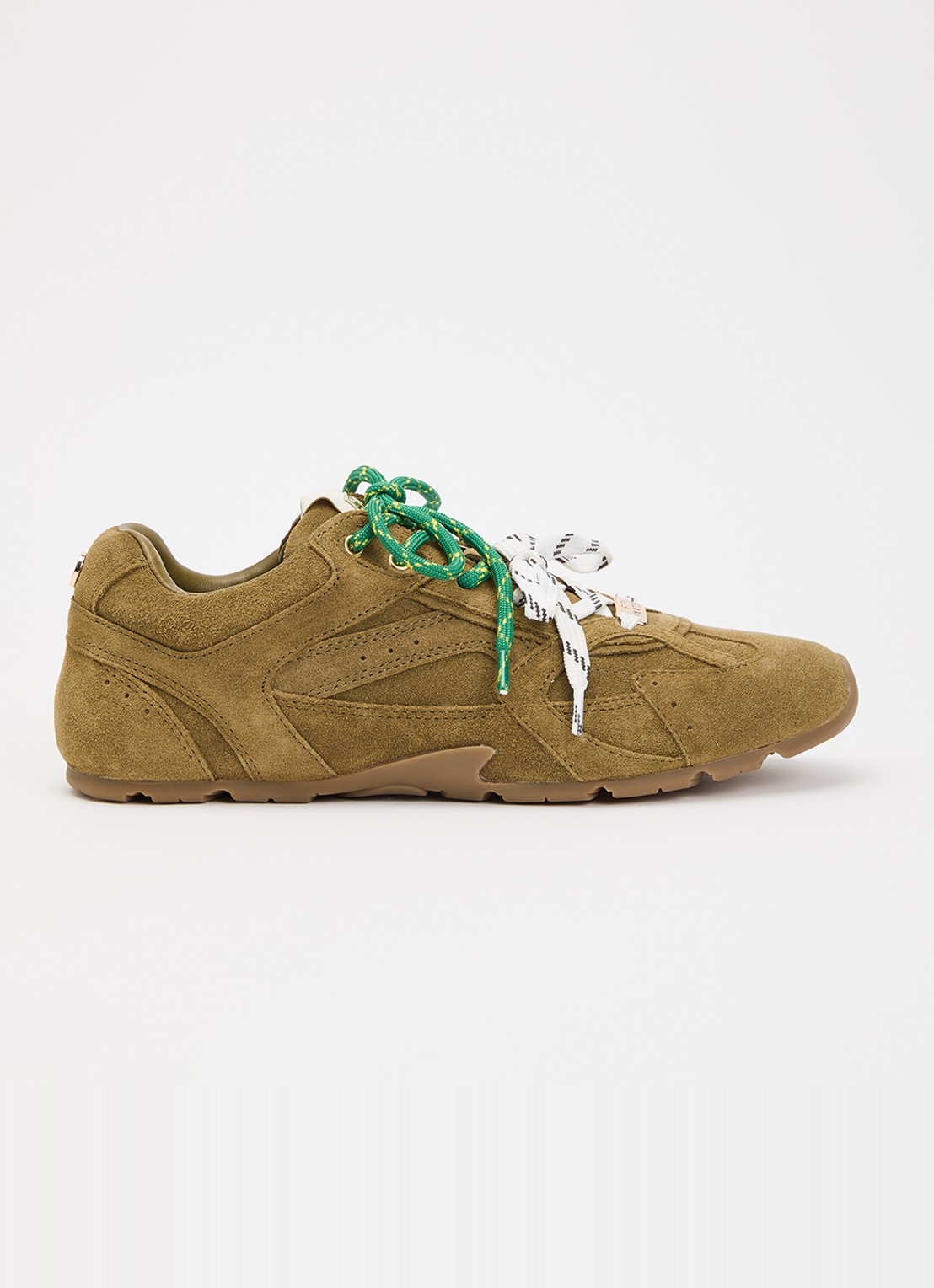 Steve Madden Asiel sneaker van suède - voorkant 5 khaki