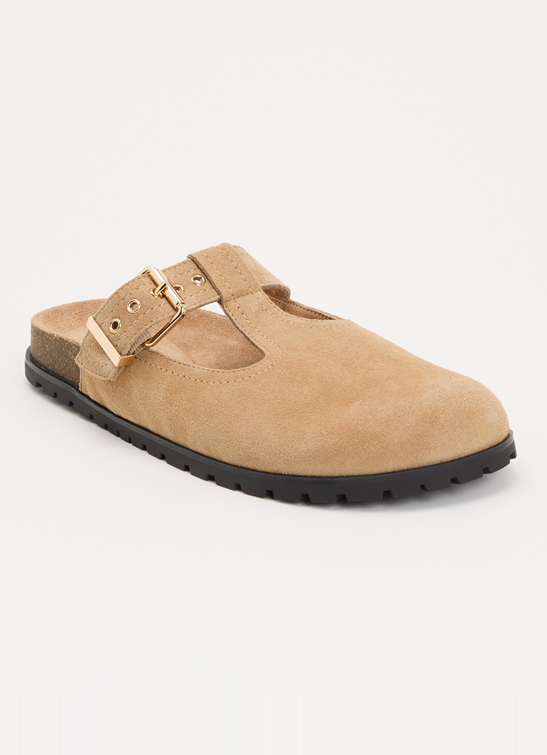 Steve Madden Atticus muiltje van suède - voorkant 5 beige