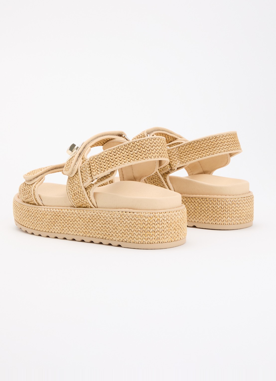 Steve Madden Bigmona sandaal van raffia - achterkant 3 beige