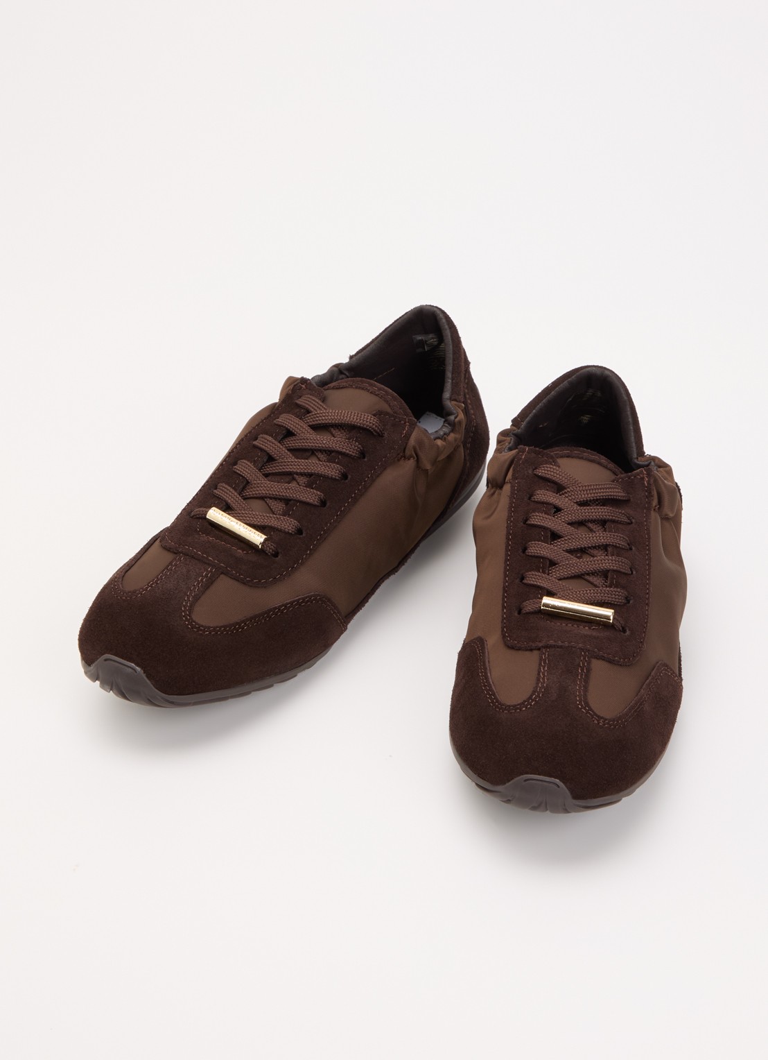 Steve Madden Bobby sneaker van suéde - detail donkerbruin