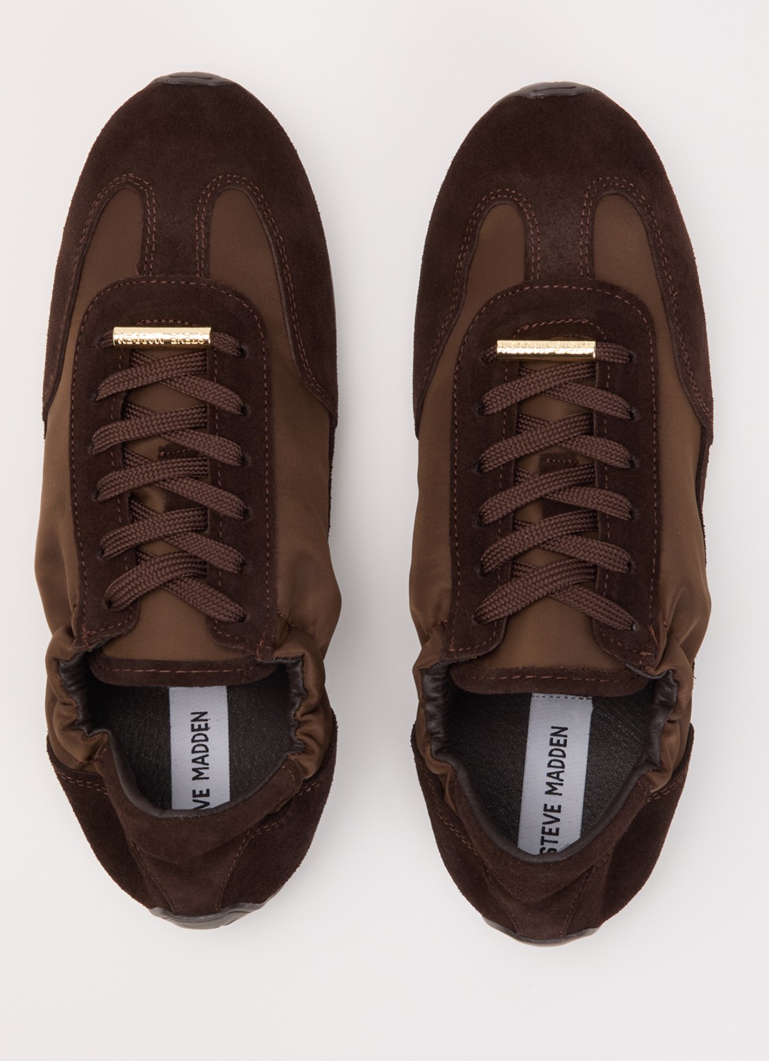 Steve Madden Bobby sneaker van suéde - detail 2 donkerbruin