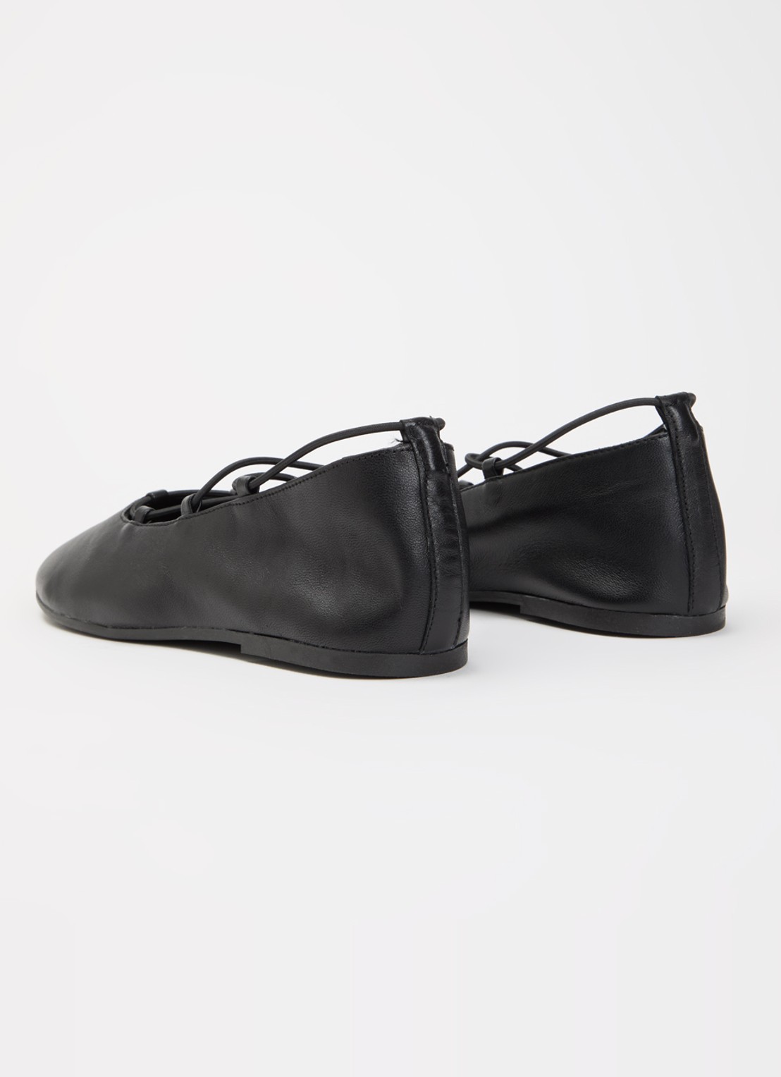 Steve Madden Bombshell ballerina van leer - achterkant zwart