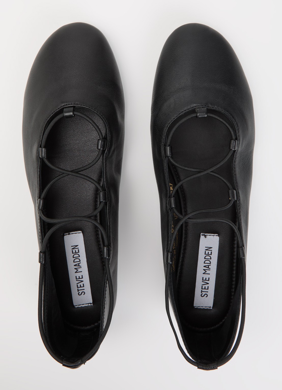 Steve Madden Bombshell ballerina van leer - detail 3 zwart